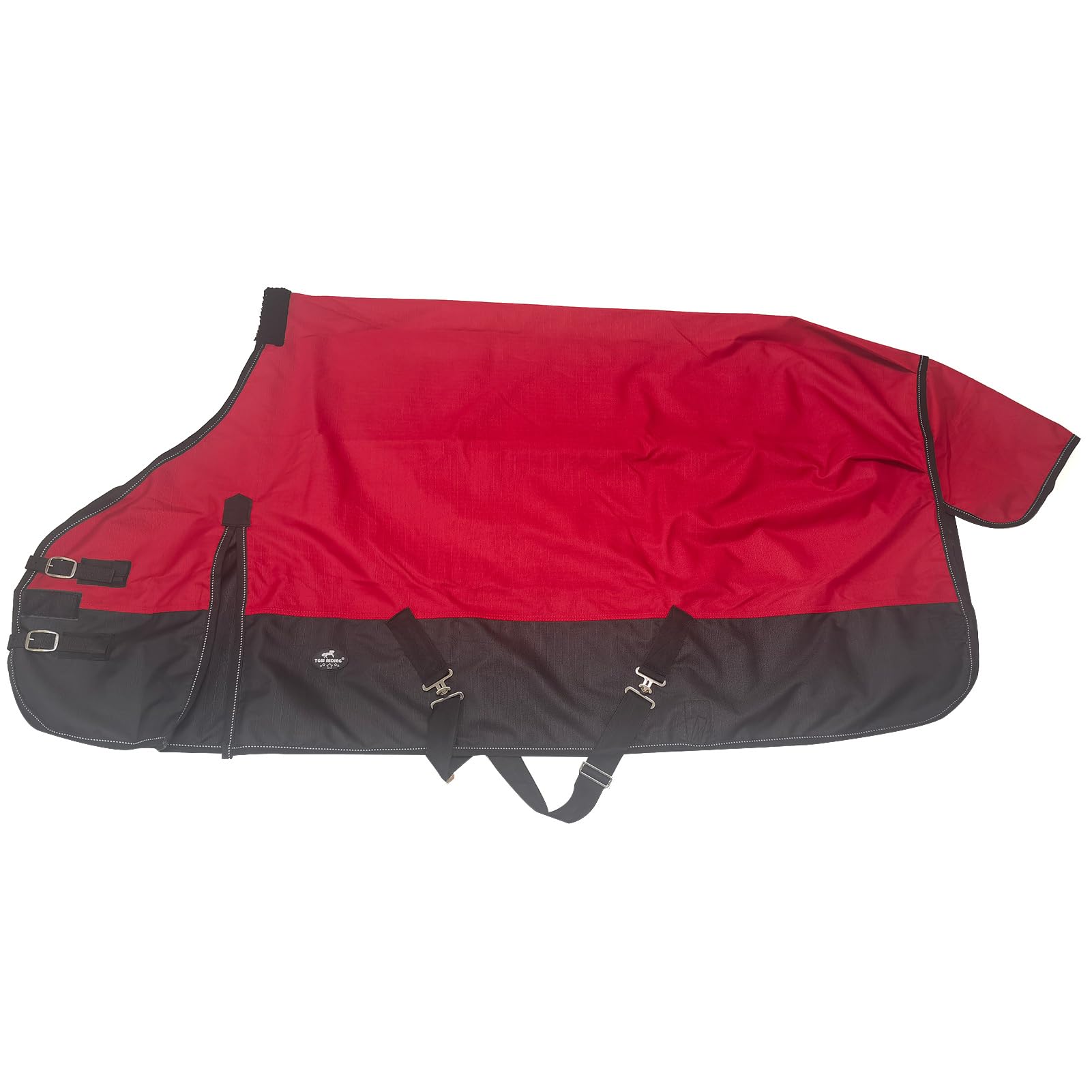 1200Denier Waterproof And Breathable Horse Sheet Tgw Riding Horse Blanket Standard Neck Turnout Sheet (80'', Red)