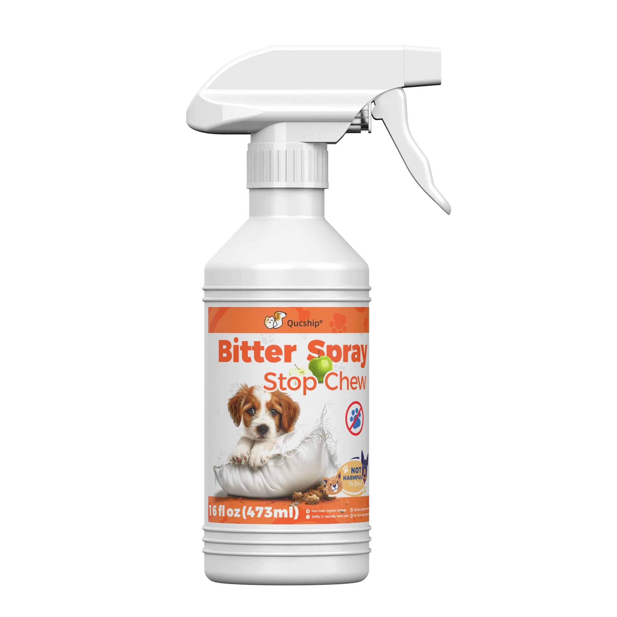 Qucship 16Oz Natural Spray To Prevent Dogs From Chewing Furniture And Items, Suitable For All Dog Breeds