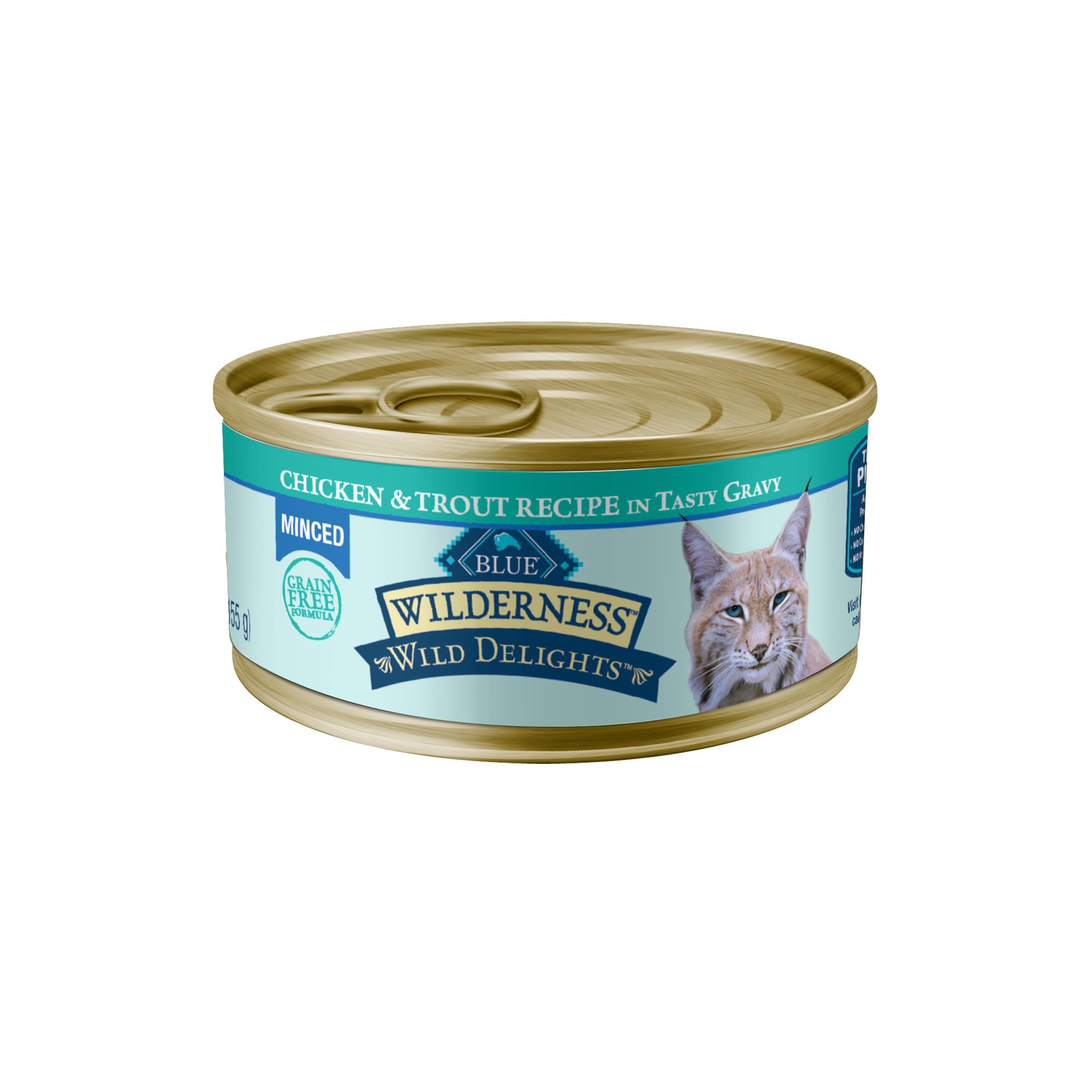 Blue Buffalo Wilderness Wild Delights Minced Wet Cat Food, High-Protein & Grain-Free, Made with Natural Ingredients, Chicken & T
