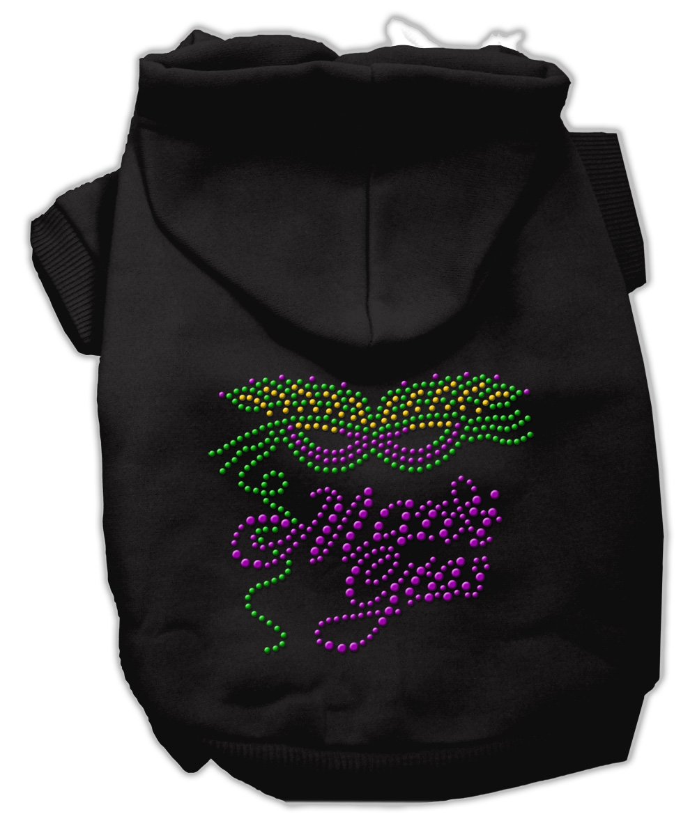 Mirage Pet Products Mardi Gras Rhine Stud Hoodies, Black, Large/Size 14