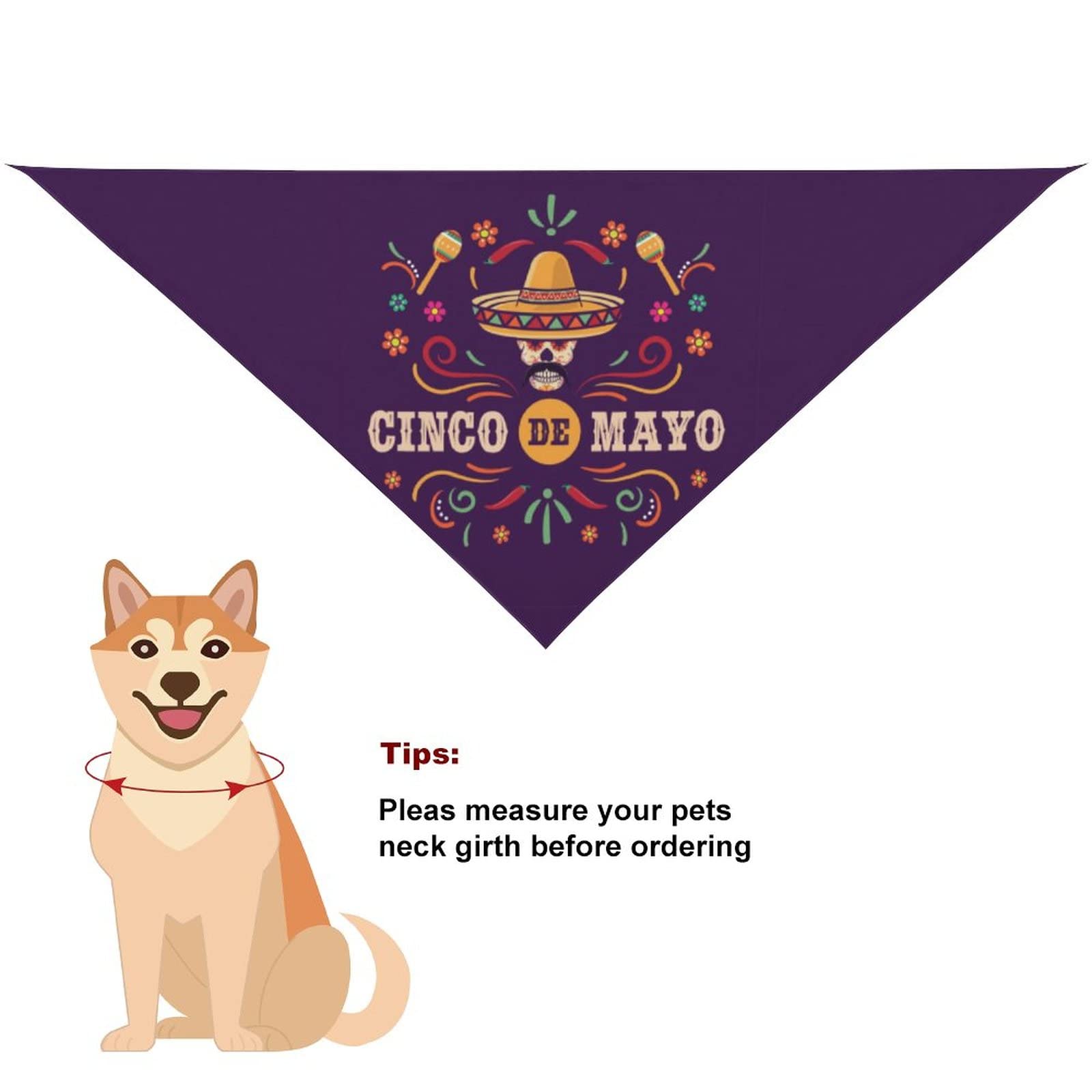 Cinco De Mayo Dog Bandanas Pets Kerchief Reversible Triangle Bibs Scarf Outfits Accessories For Small To Large Dogs Cats
