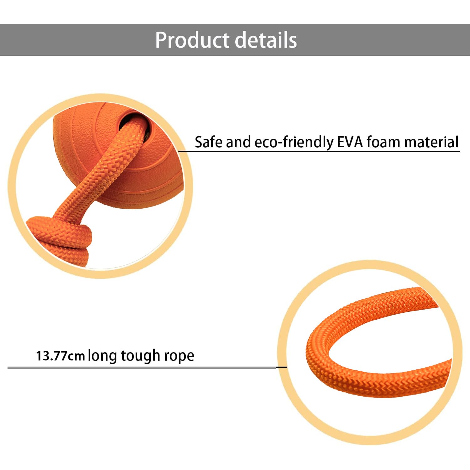 Dlder Dog Ball On A Rope Dog Toy,Floating Foam Dog Ball With Rope,Tug Ball Toy For Small Medium Large Dogs Aggressive Chewers.