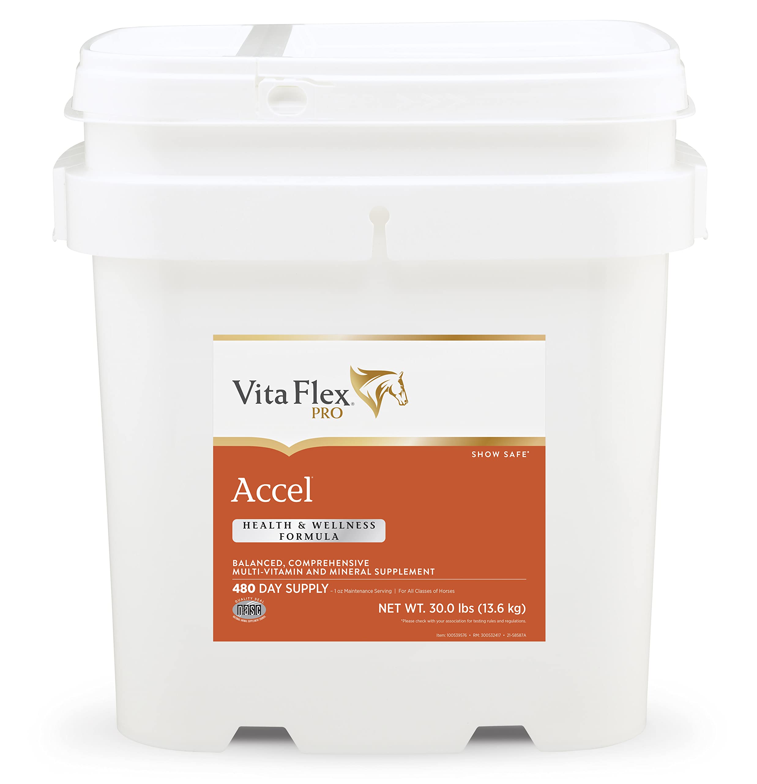 Vita Flex Pro Accel Health & Wellness Formula, Horse Supplement, 30 Pounds, 480-Day Supply