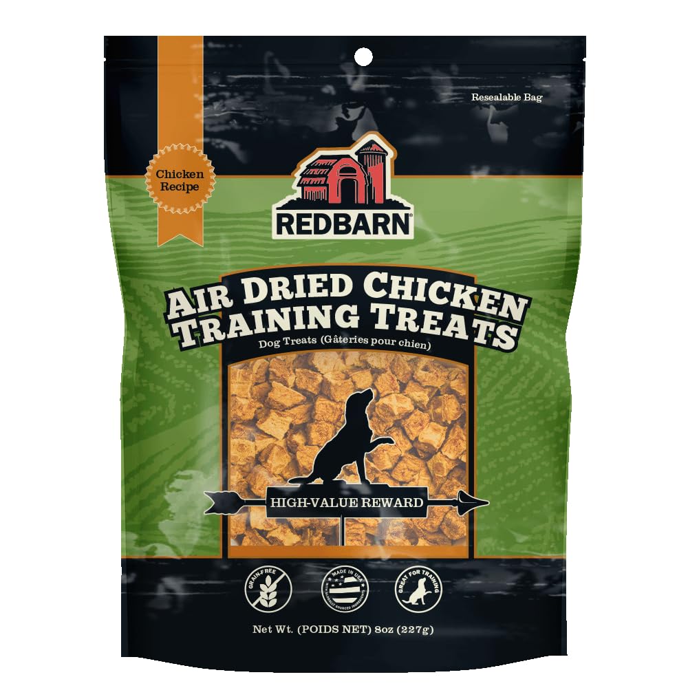 Redbarn Pet Products All-Natural Air Dried Chicken Training Treats for Puppies & Dogs - Grain-Free Single Protein Rewards Made i
