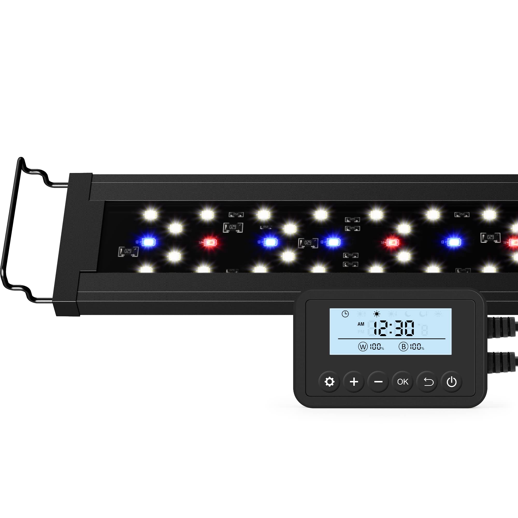 Nicrew Skyled Plus Aquarium Plant Light, Freshwater Fish Tank Light With Ramp Up And Dim Down, Spectrum Adjustable And Lighting Schedule Programmable With Controller, 18-24 Inches, 18 Watts