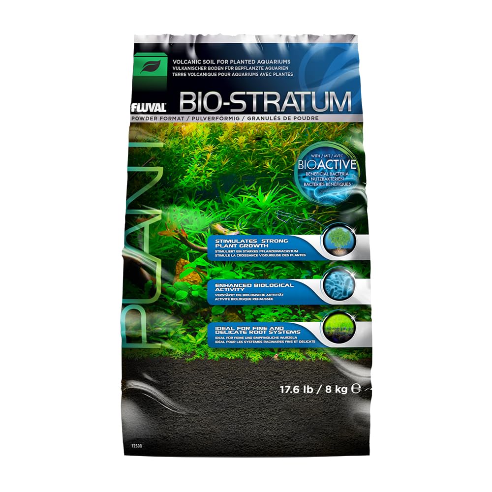 Fluval 12698 Natural Mineral-Rich Volcanic Soil Bio Stratum For Planted Tanks, 17.6 Lbs. - Aquarium Substrate For Healthy Plant 