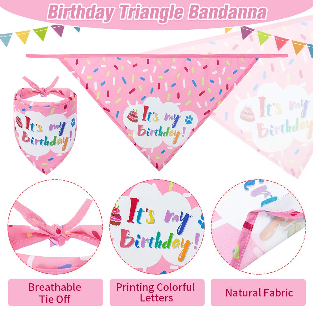 Dog Birthday Bandana Set - Cute Hat And Squeaky Cake Toy For Birthday Party Supplies Gift - Great For Small Medium Large Dogs Pi