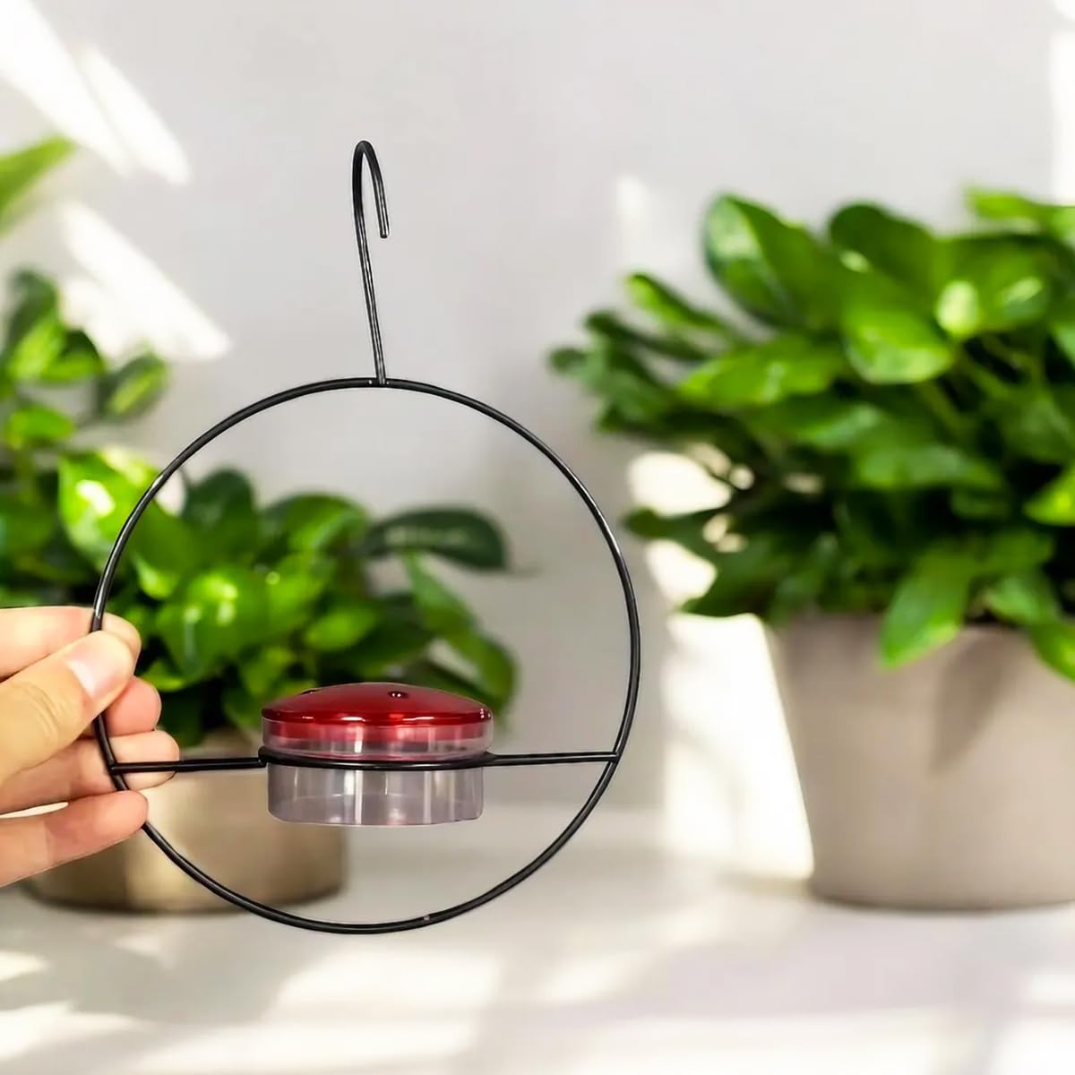 2025 New Hummingbird Feeder, 4PCS Circular Hanging Ant & Bee-Proof Hummingbird Feeders for Outdoor Garden, Patio, Backyard - Lea
