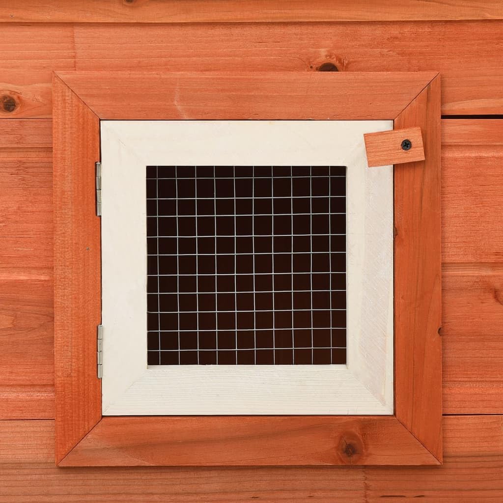 vidaXL Double Layer Large Outdoor Rabbit Hutch - Pinewood Pet House with Iron Wire Mesh - Weather Resistant Roof - Perfect for Keeping Small Animals, Brown