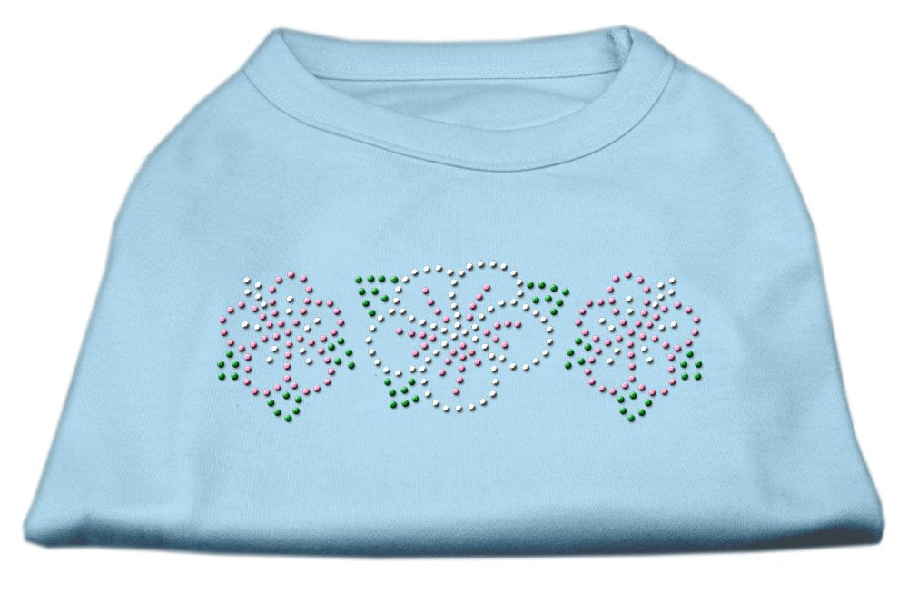Pet Dog & Cat Shirt Rhinestone, &quot;Tropical Flower&quot; Baby Blue 3XL (25-35 lbs.)