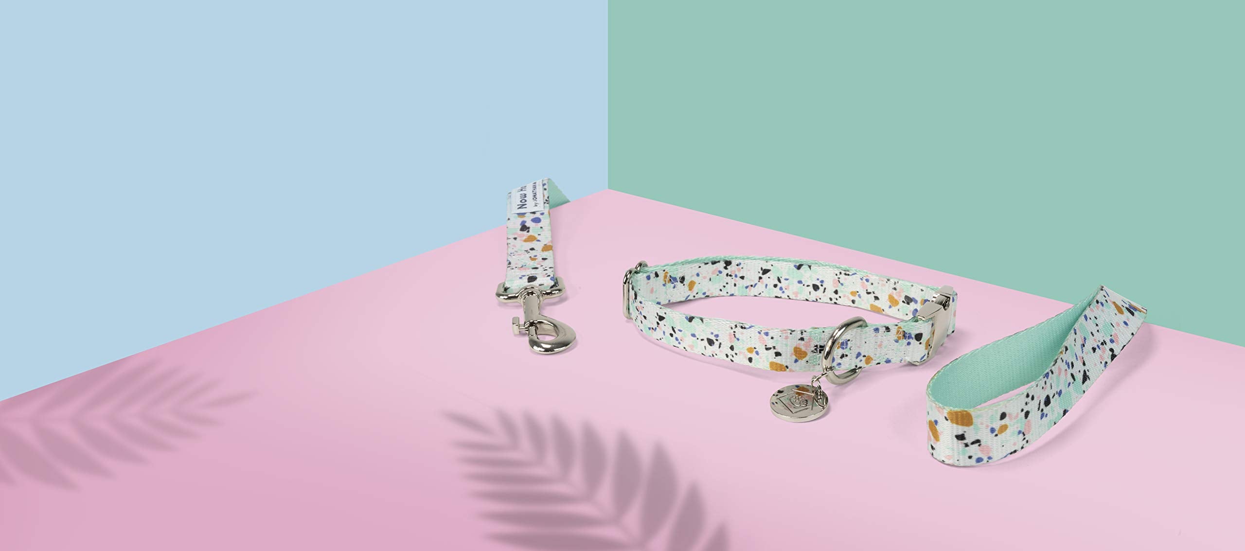 Now House For Pets By Jonathan Adler Mint Terrazzo Collar, Medium | Stylish And Fashionable Way To Keep Your Dog Looking Great |