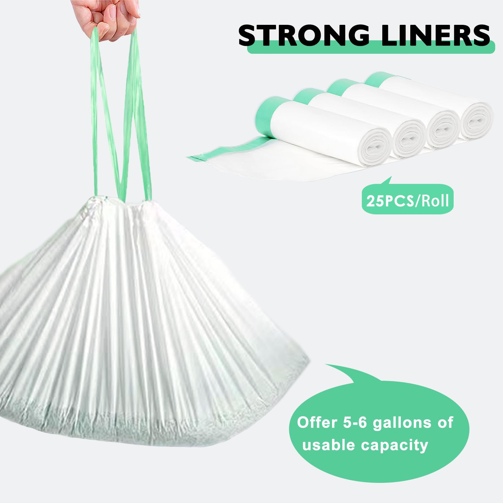 100 Pack Cat Litter Box Liner Bags Compatible With Self-Cleaning Cat Litter Box, Thick Heavy Duty Drawstring Waste Drawer Liners