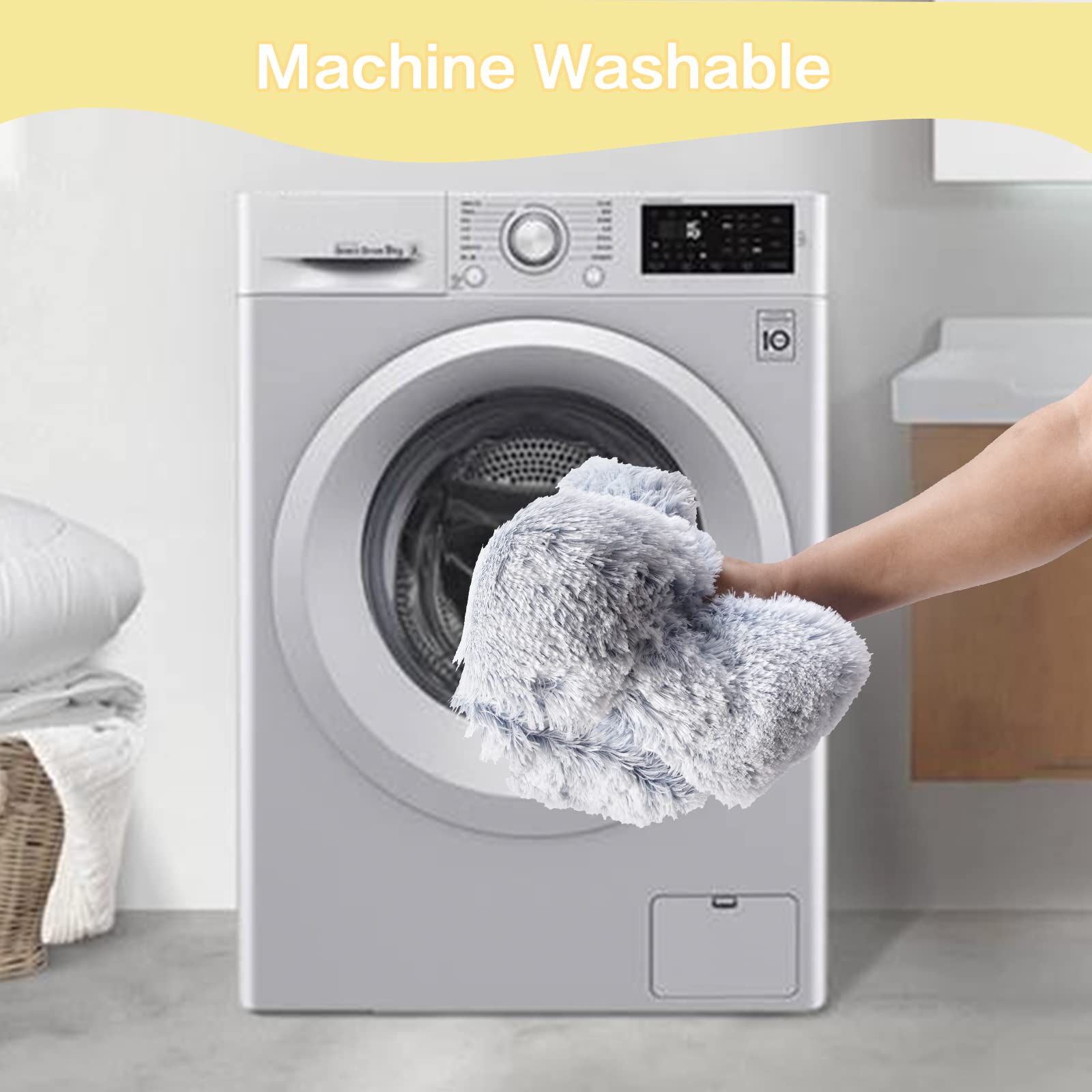 Bedfolks Calming Donut Dog Bed, 30 Inches Round Fluffy Dog Beds For Medium Dogs, Anti-Anxiety Plush Dog Bed, Machine Washable Pet Bed (Light Blue, Medium)