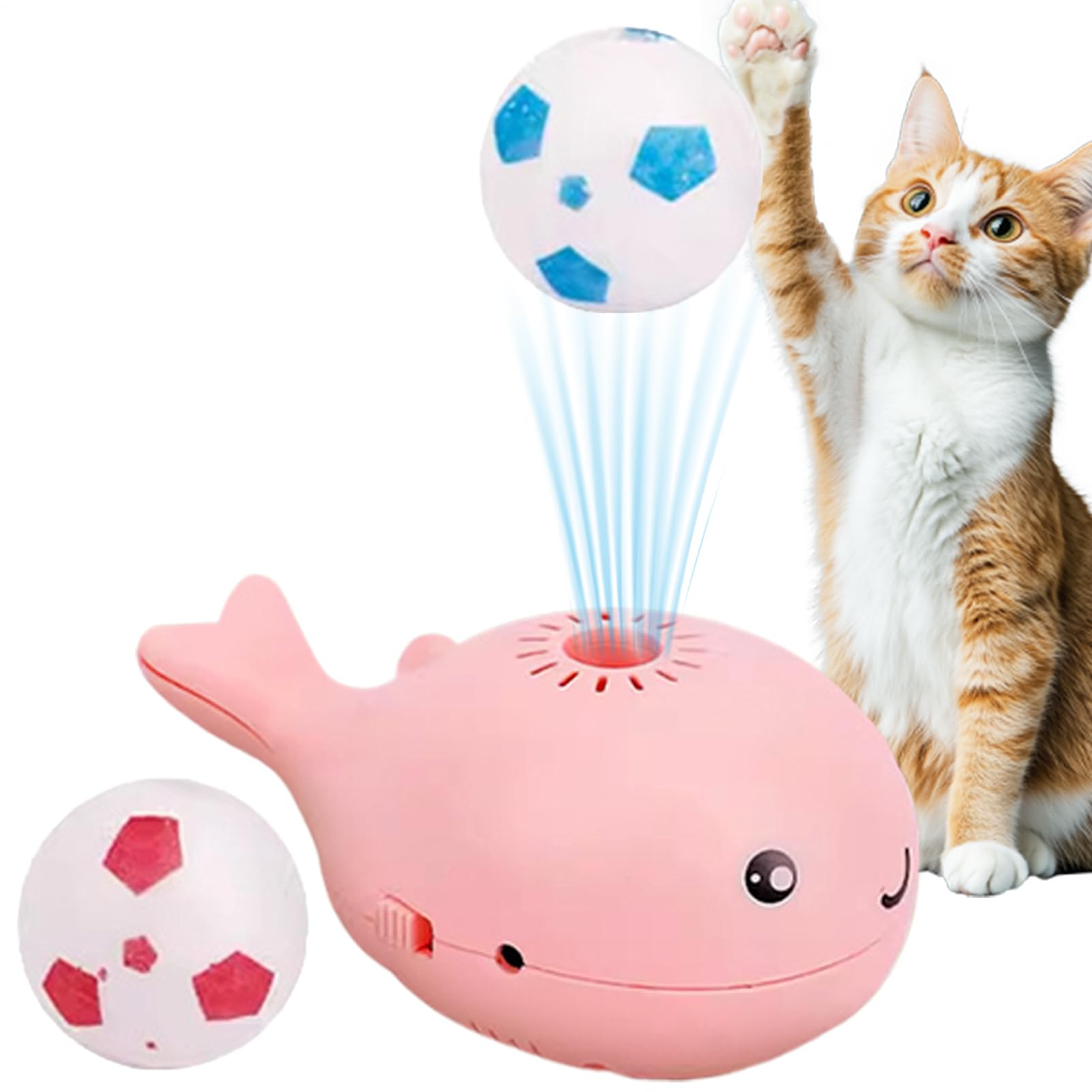Whale Floating | Interactive Electric Cat Toy for Indoor Cats, Floating Water with Feathers, Fun Puzzle to Keep Cats Entertained