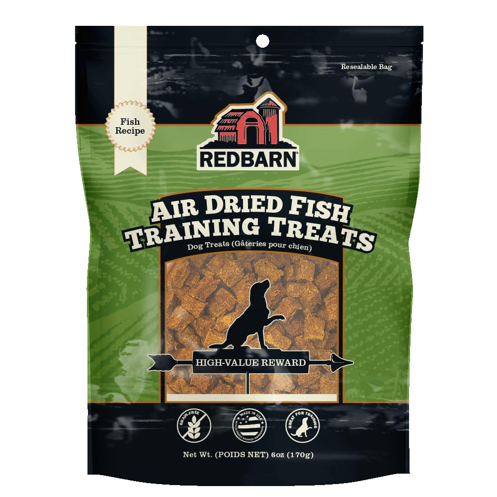 Redbarn Pet Products All-Natural Air Dried Fish Training Treats for Puppies & Dogs - Grain-Free Single Protein Rewards Made in U