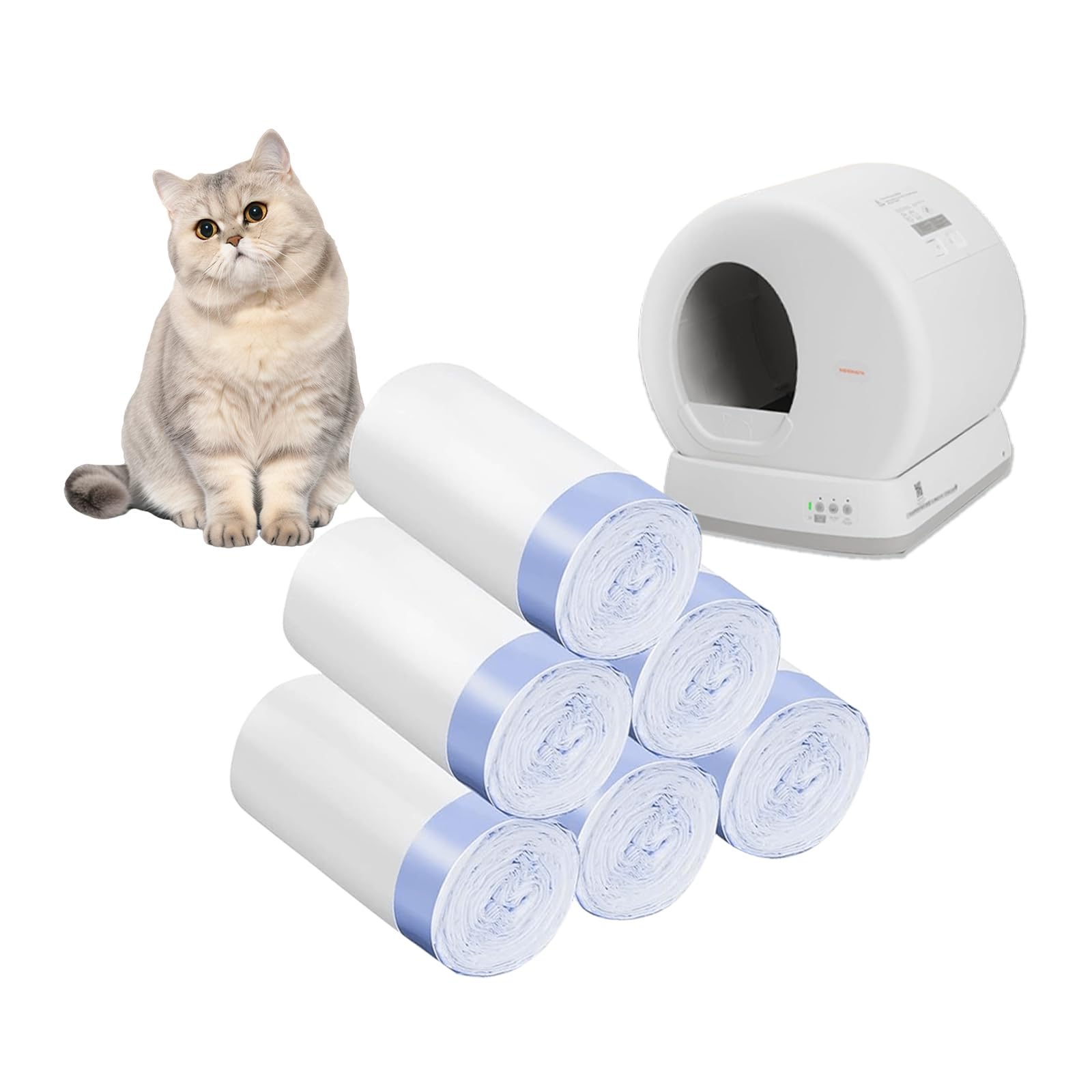 120 Count Extra Large Cat Litter Box Liners, Litter Waste Receptacles Bags For Meowant Mw-Sc01/Mw-Sc02/Mw-Lr01 Self-Cleaning Cat