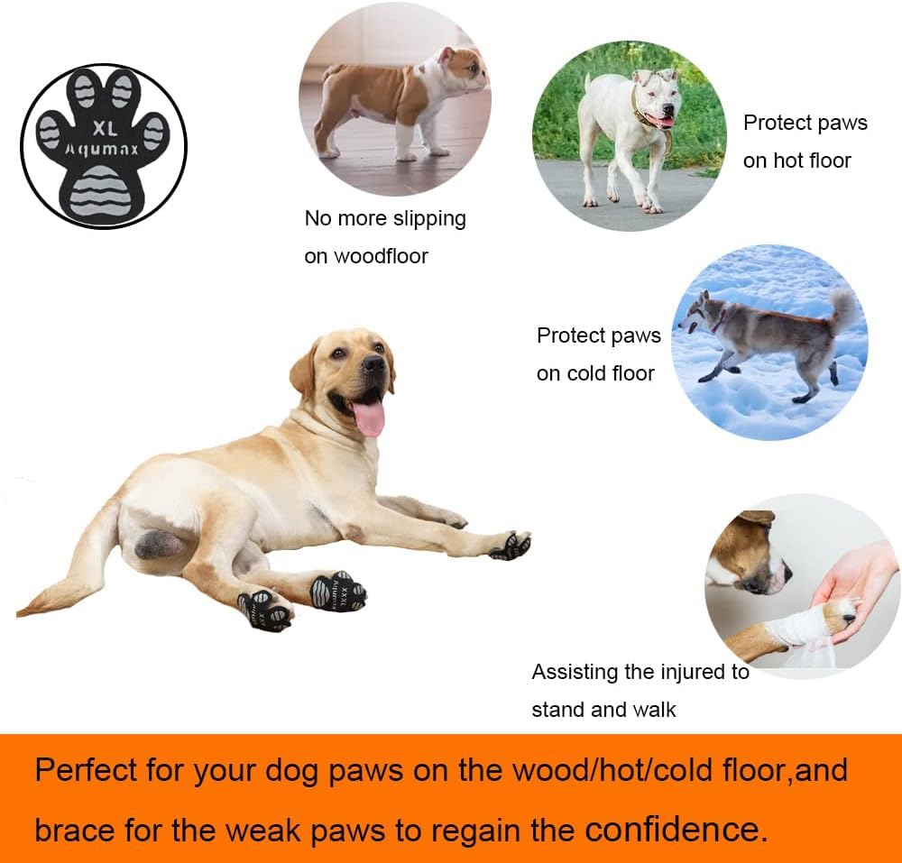 Aqumax Dog Paw Protector Non-Slip Gripper Traction Pads,Walk Assistant For Senior Dogs,Foot Stickers For Hardwood Floors,Dog Sho