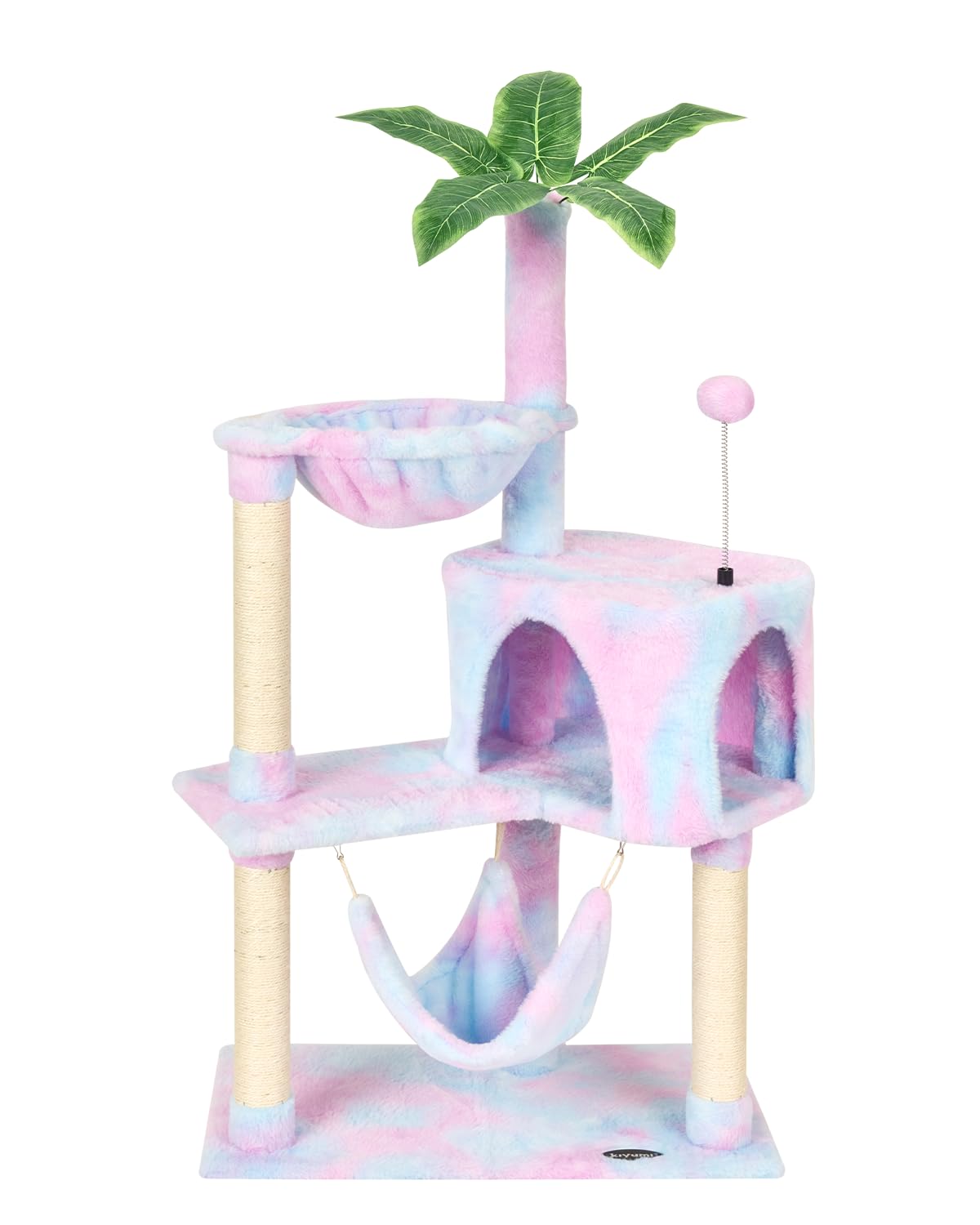 Kiyumi Cat Tree Cat Tower Condo With Sisal Scratching Post For Indoor Cats Tree Furniture With Hammock Perch And Kitten Ball Toy