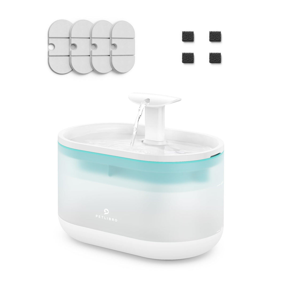 Petlibro Pet Water Fountain, Visible Water Level Design, 2.1L Quiet Pe ...