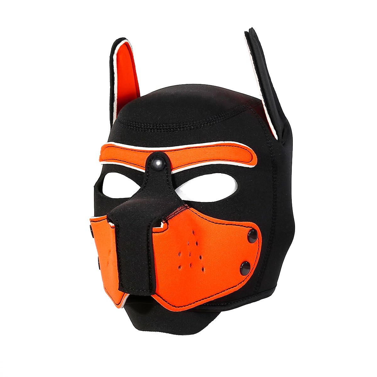 Neoprene Puppy Face Muzzle Dog Removable Full Face Pup Hood Mask (Orange, One Size)