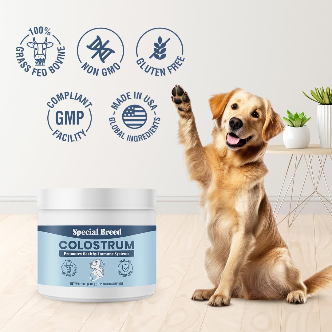Special Breed Bovine Colostrum for Dogs and Cats, Immune Support Supplement for Allergy and Itch Relief, Grass Fed Colostrum Pow