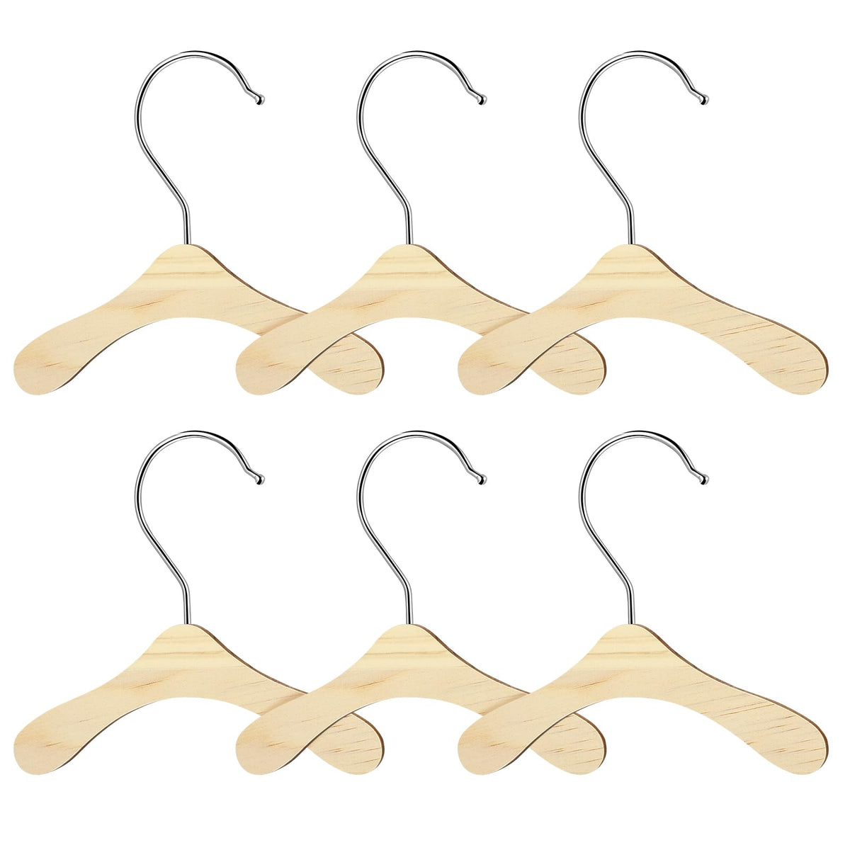 Balacoo 10 Pcs Wooden Dog Clothes Hangers, Small Pet Apparel Hangers For Doll Dog Cat Clothes, Dog Supply Organizer Hangers