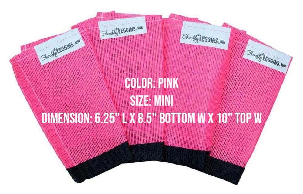 Shoofly Horse Leggins, Patented Loose Fitting Boots, Reduce Stomping, Stress & Fatigue, Breathable Plastic Mesh (Pink/Mini)
