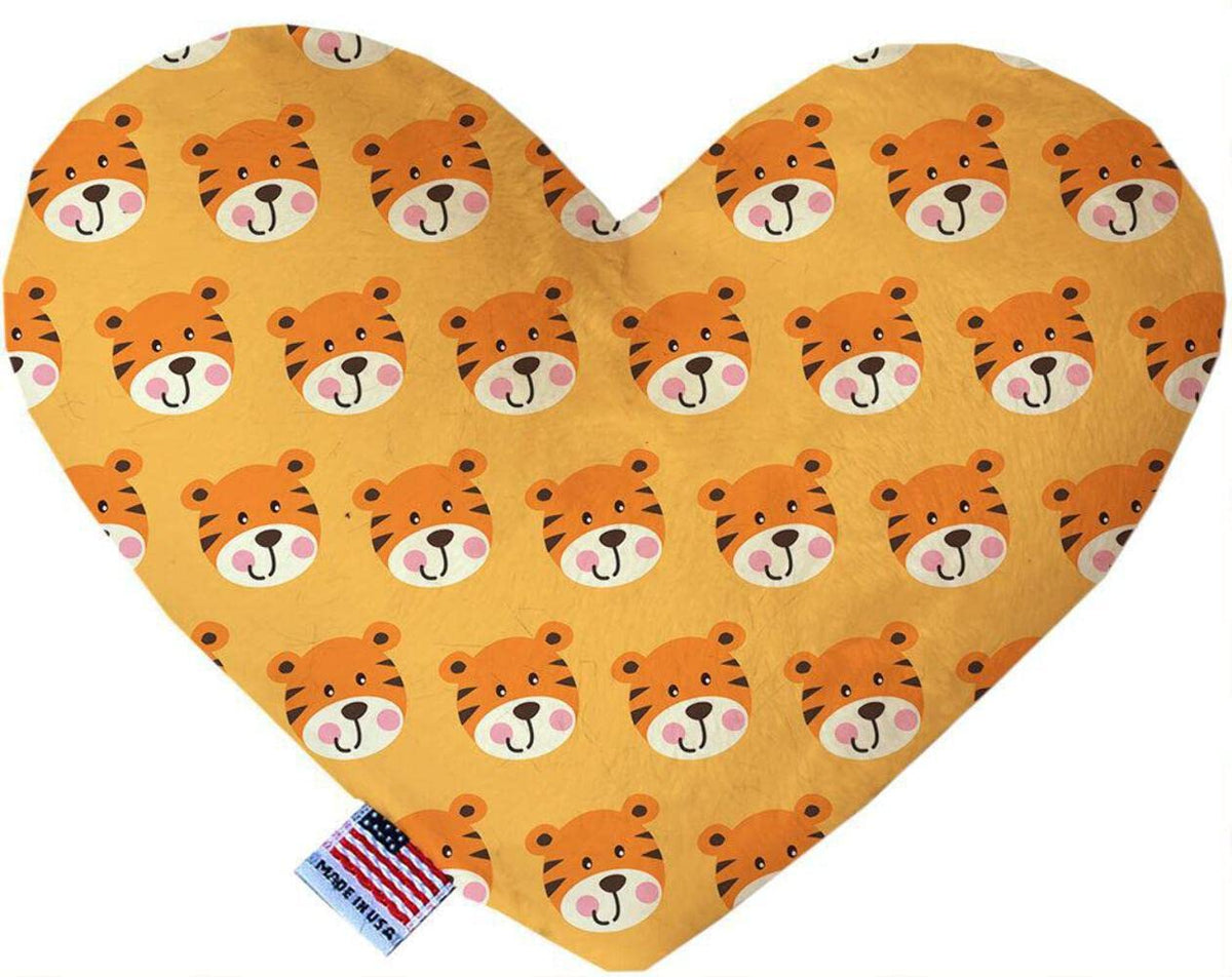 Mirage Pet Product Tally The Tiger 8 inch Canvas Heart Dog Toy