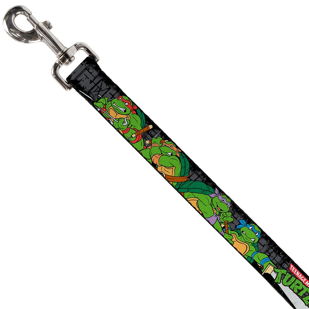 Dog Leash Ninja Turtles Group Pose4 In Sewer Tmnt Logo 6 Feet Long 1.0 Inch Wide
