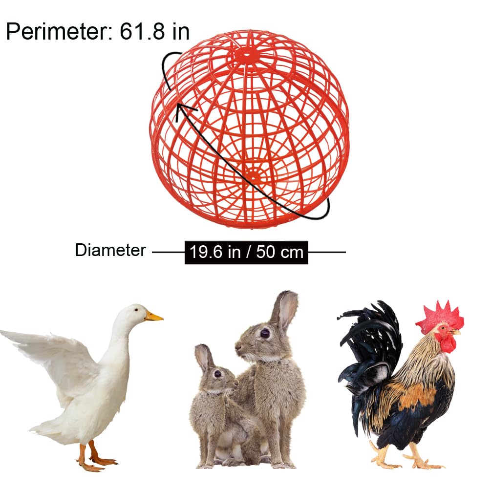 3 PCS 19.6 Movable Ball-Shaped Animals & Poultry Cages,Pet Safe Walking Net, Farm Courtyard Outdoor Accessible Rolling Rabbit Du