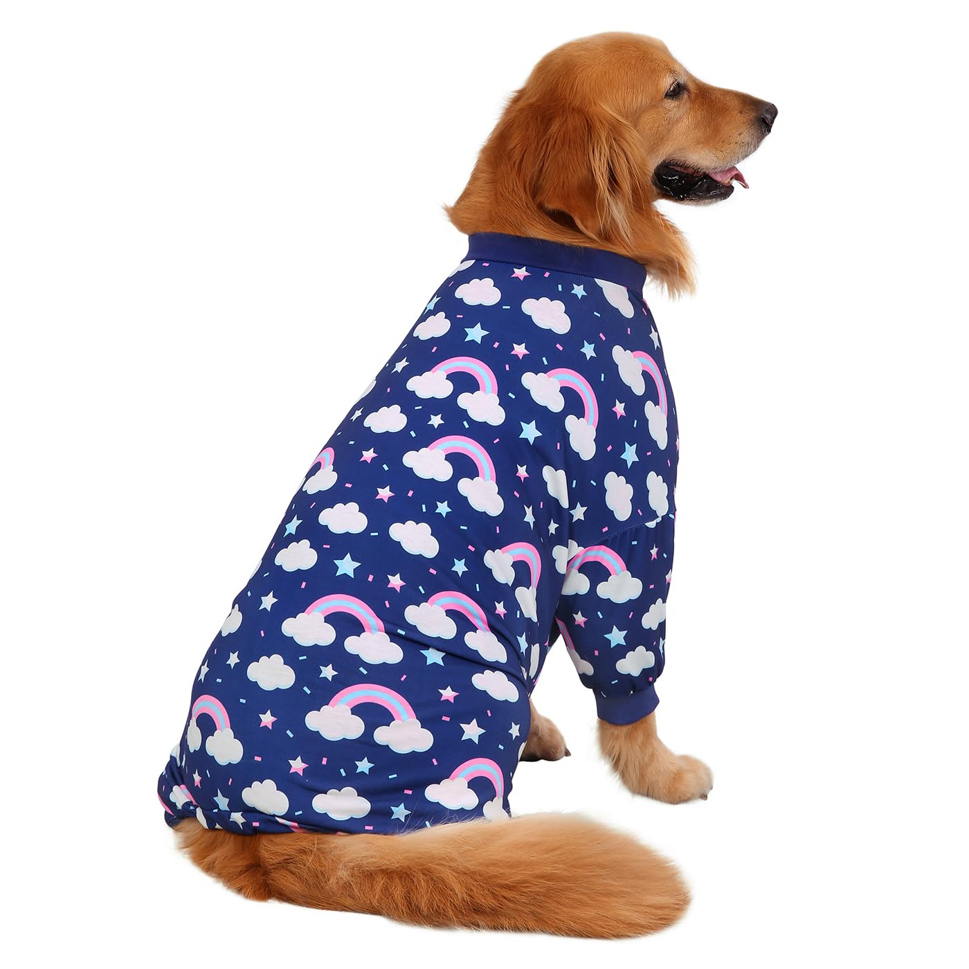 Hde Dog Pajamas One Piece Jumpsuit Lightweight Dog Pjs Shirt For M-3Xl Dogs Rainbows - 2Xl