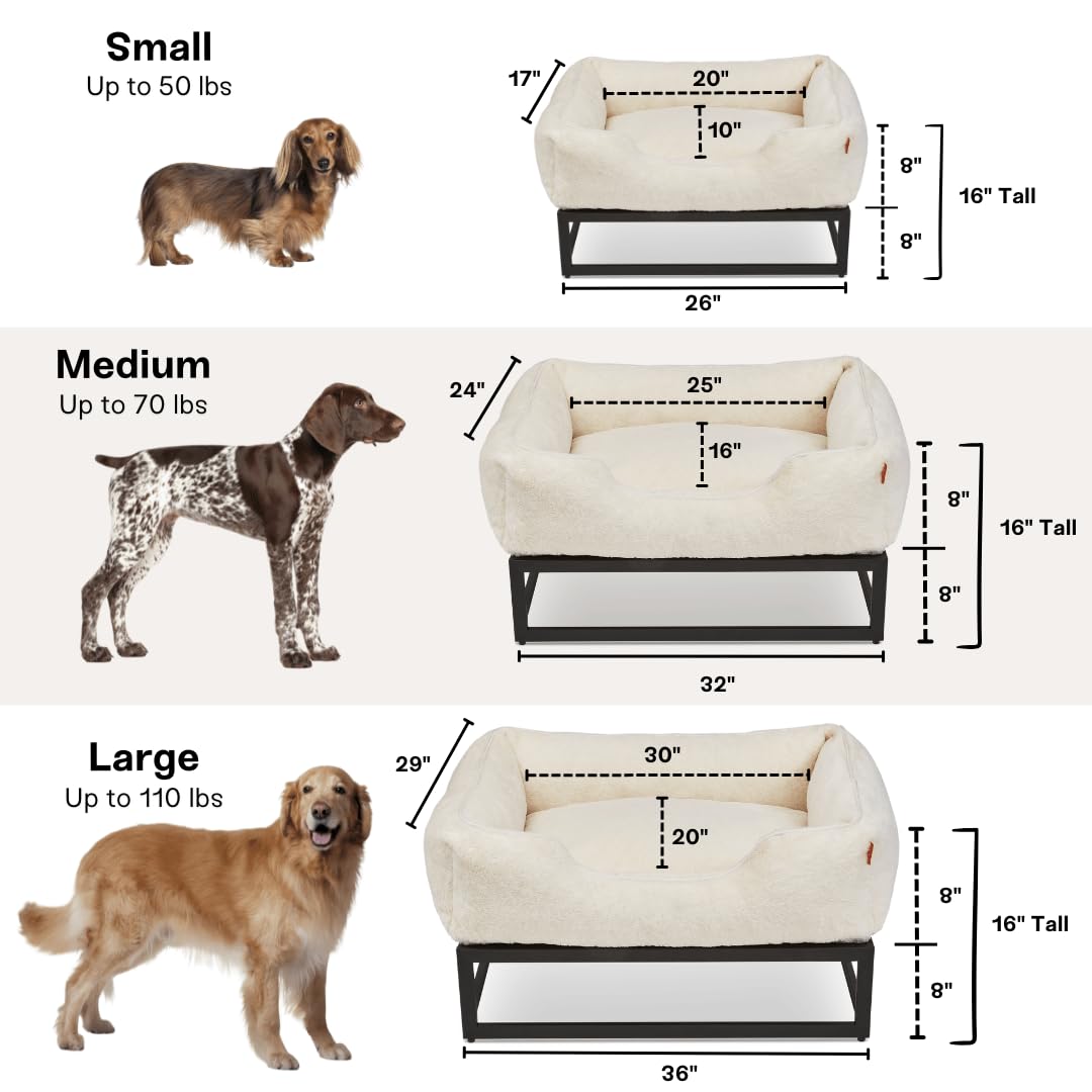 Fuzi Elevated Dog Bed Small, Luxury Raised Dog Beds, Removable And Machine Washable Bed Cover, Indoor/Outdoor Orthopedic Pet Bed