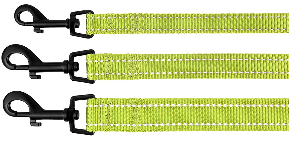 Collardirect Nylon Dog Leash 5Ft For Daily Outdoor Walking Running Training Heavy Duty Reflective Pet Leashes For Large, Medium & Small Dogs (M, Lime Green)