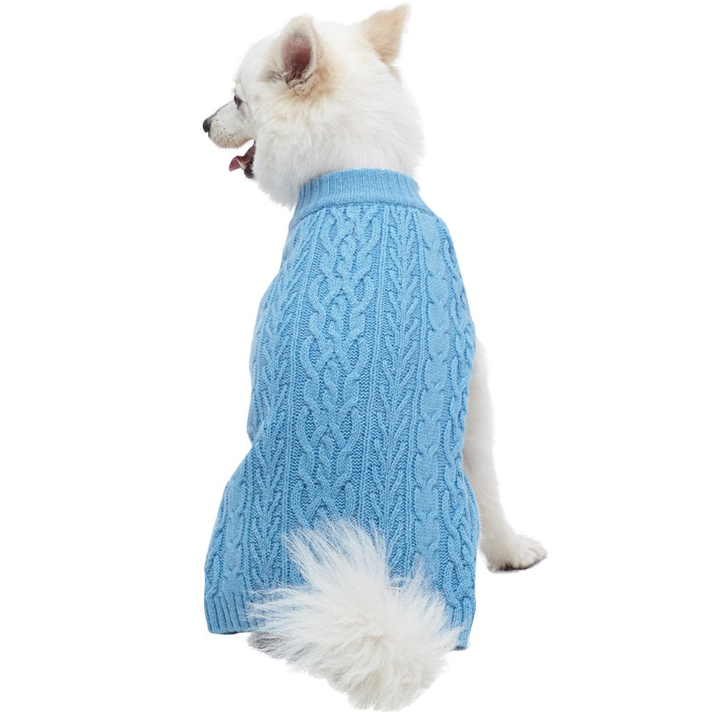America'S Best Petcare Blueberry Dog Sweater - Alaskan Blue Wool Blend - Small, No-Sleeve Style For Boys