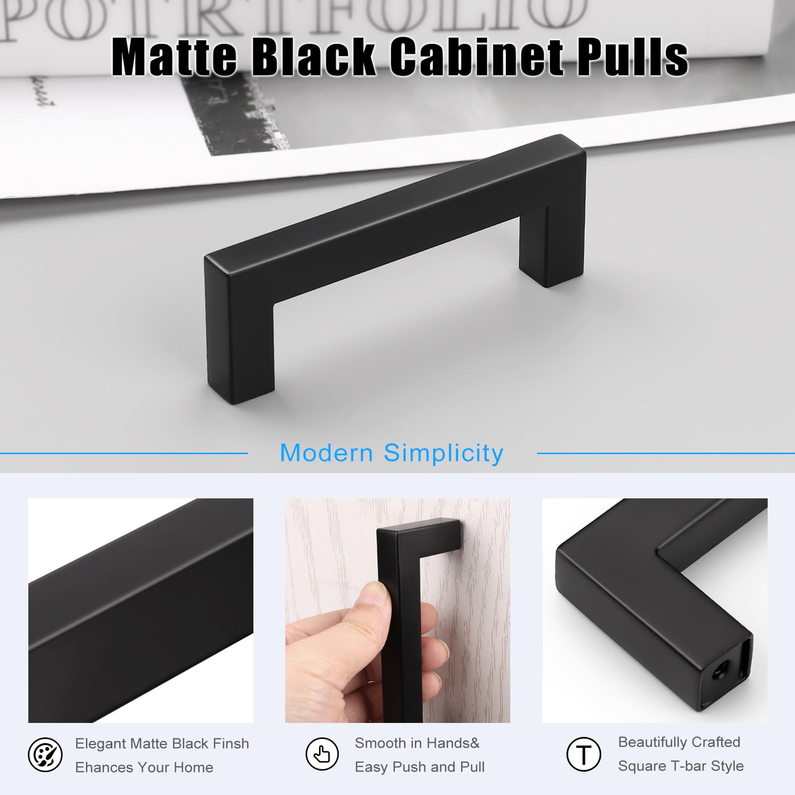 Knobwell 6 Pack Stainless Steel Kitchen Cabinet Pulls And Handles, Bathroom Kitchen Cabinet Door Handles, 3 Hole To Hole Distanc