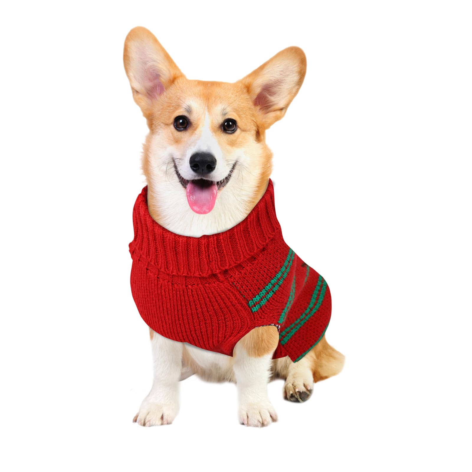 Christmas Dog Sweaters For Small, Medium, Large Dogs - Soft, Warm Turtleneck Sweaters For Outdoors, Double Knitting, Cat Clothes