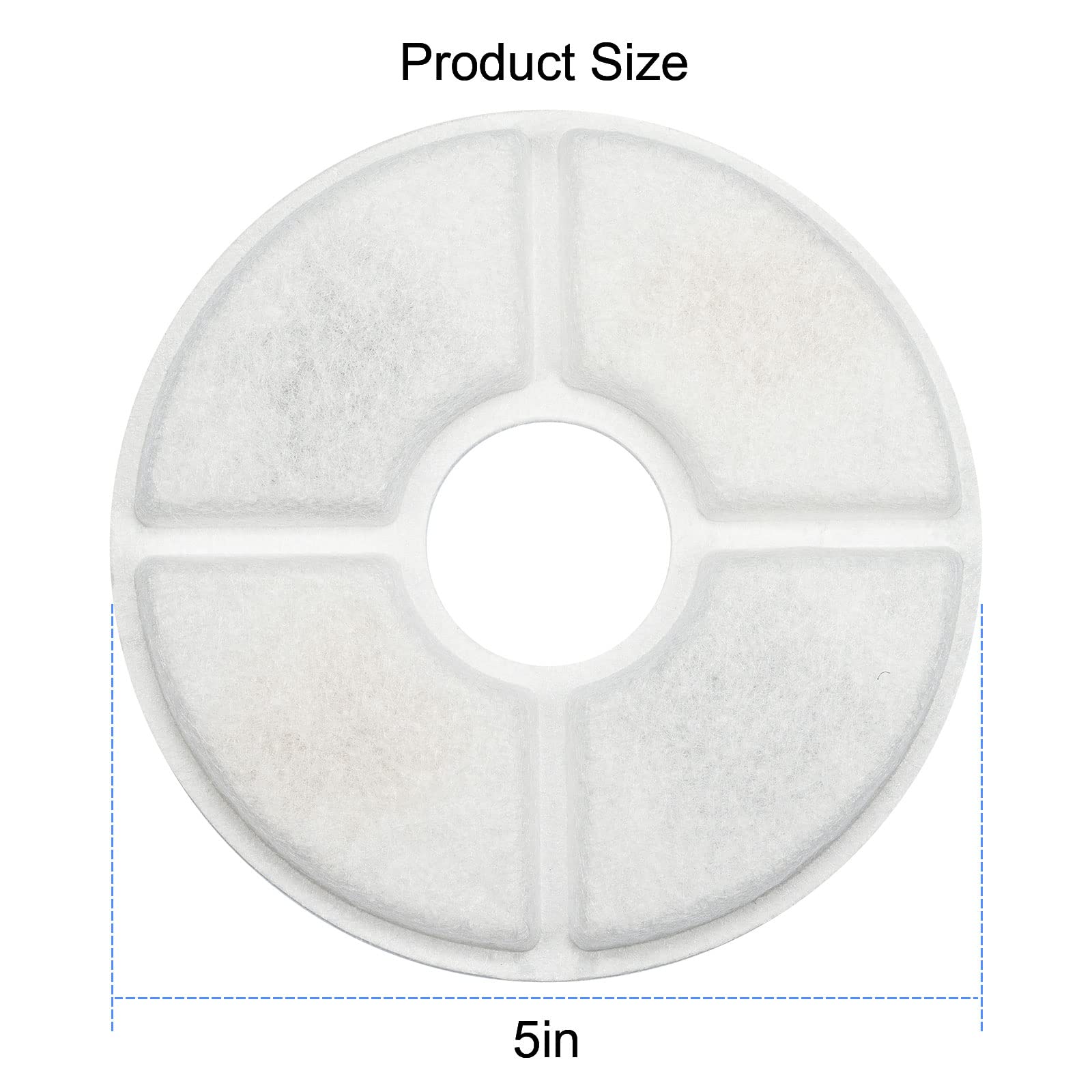Vekonn Cat Water Fountain Filters, 6-Pack Round Carbon Filters for Stainless Steel Top Cat Fountain