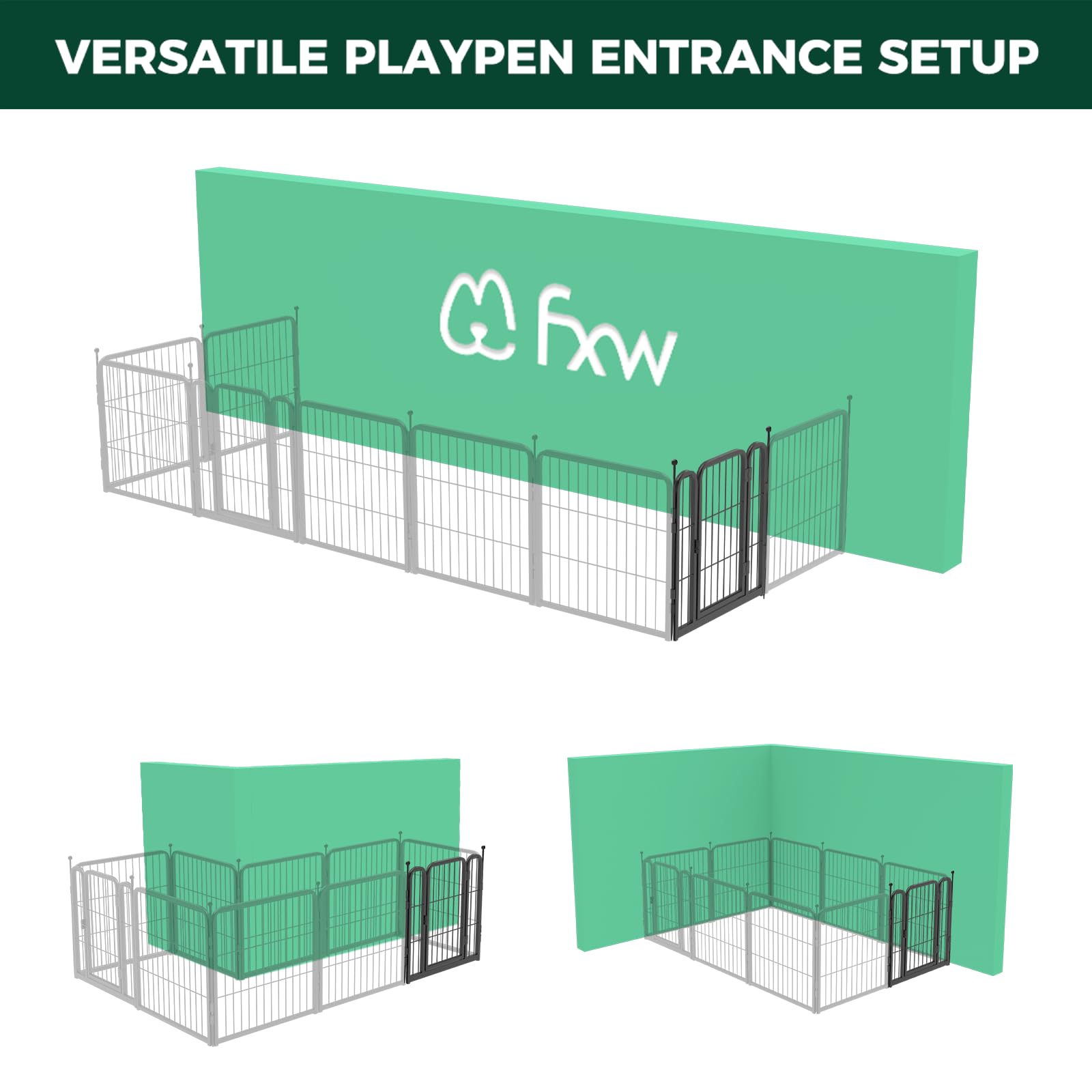 Fxw Rollick Dog Playpen, 1 Add-On Gate Panel, Single 24-Inch Gate Panel