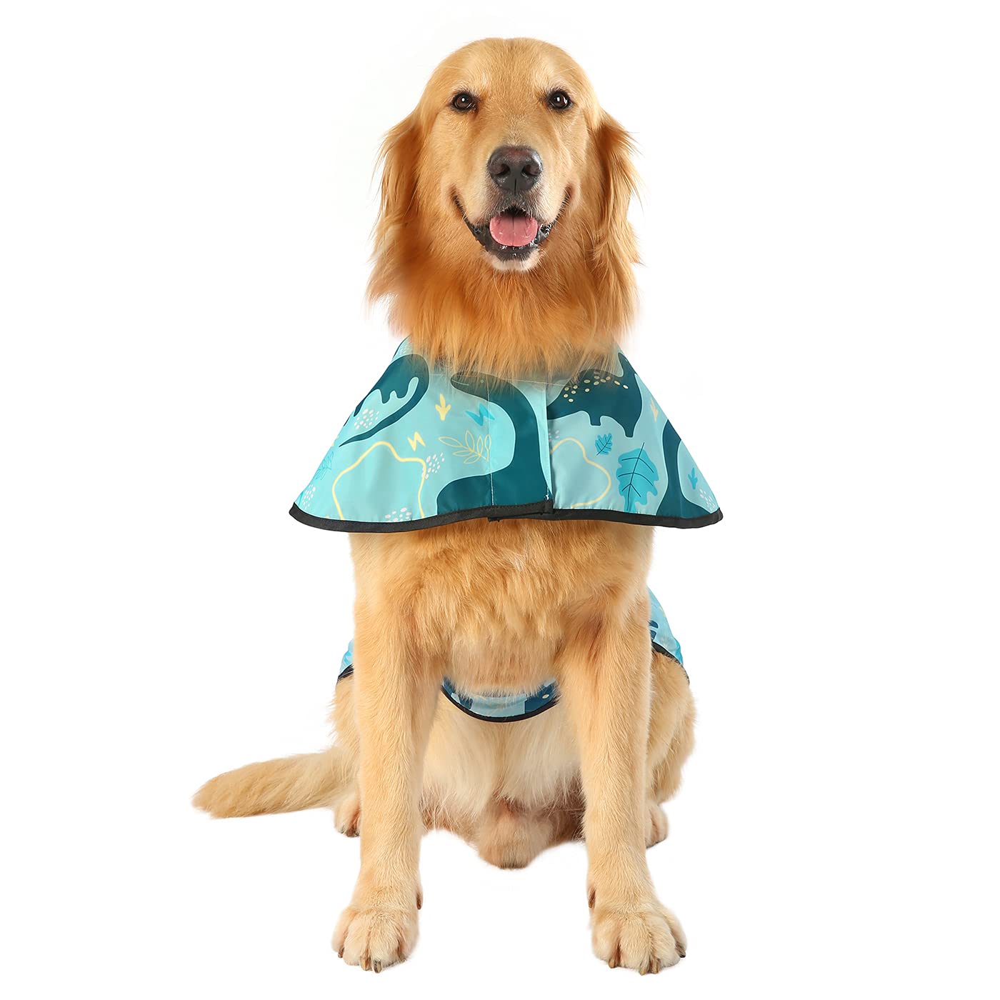 Hde Dog Raincoat Hooded Slicker Poncho For Small To X-Large Dogs And Puppies Dinosaurs - L