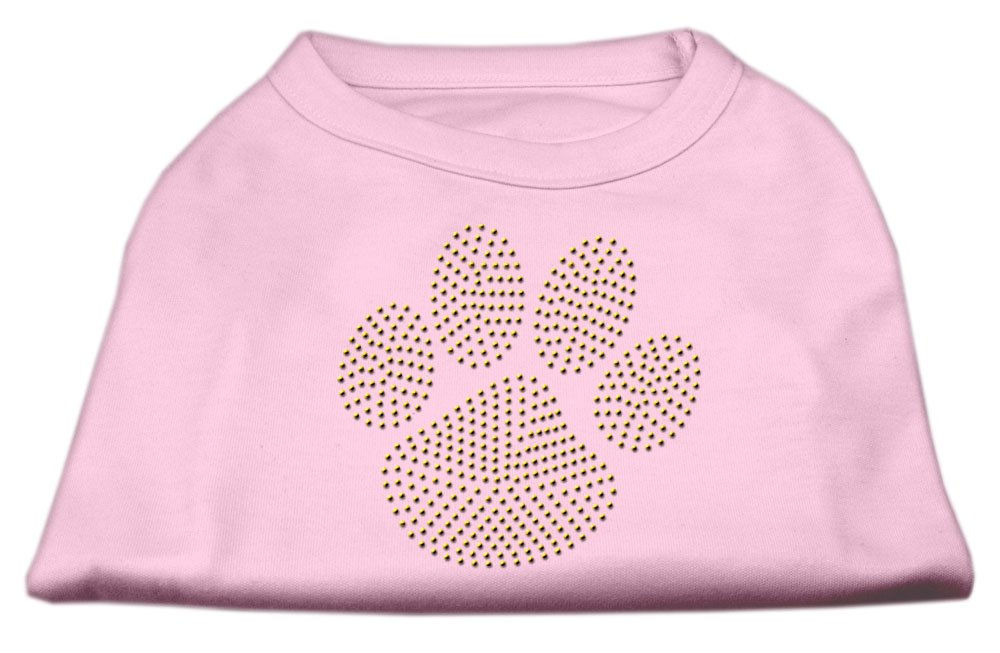 Mirage Pet Products Gold Paw Rhinestud Shirt, XX-Large, Light Pink