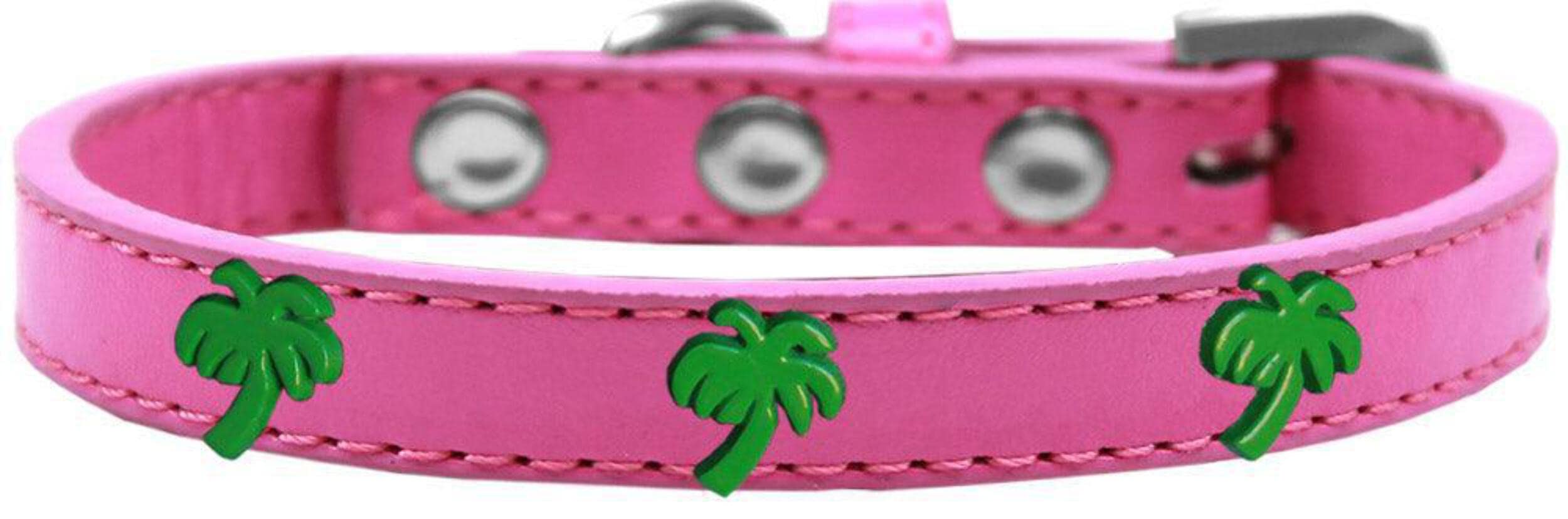 Mirage Pet Products 631-24 BK14 Green Palm Tree Widget Dog Collar, Size 14, Black