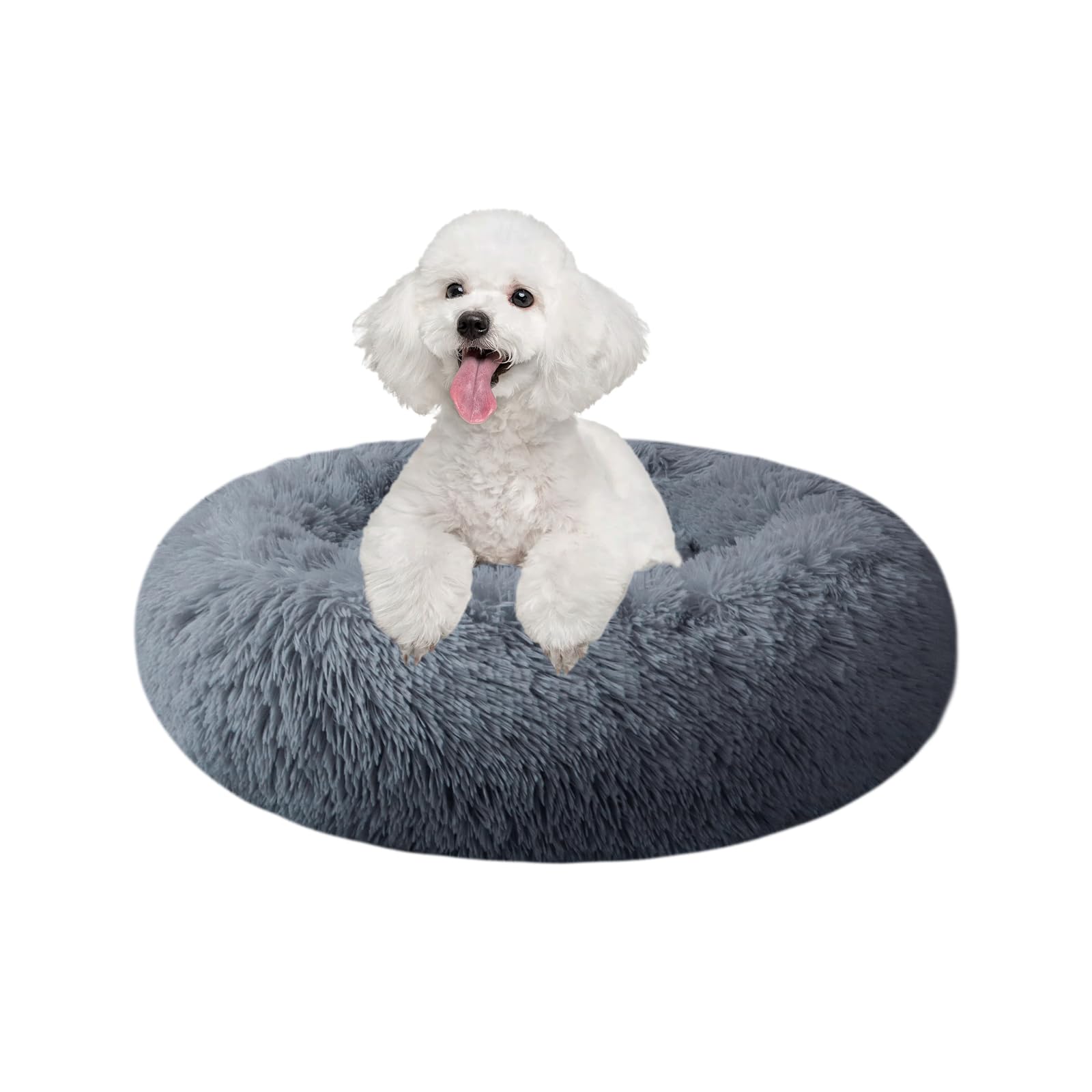 Dog Bed For Small Medium Large Dogs, 20 Inch Calming Dogs Bed, Washable-Round Cozy Soft Pet Bed For Puppy And Kitten With Slip-R