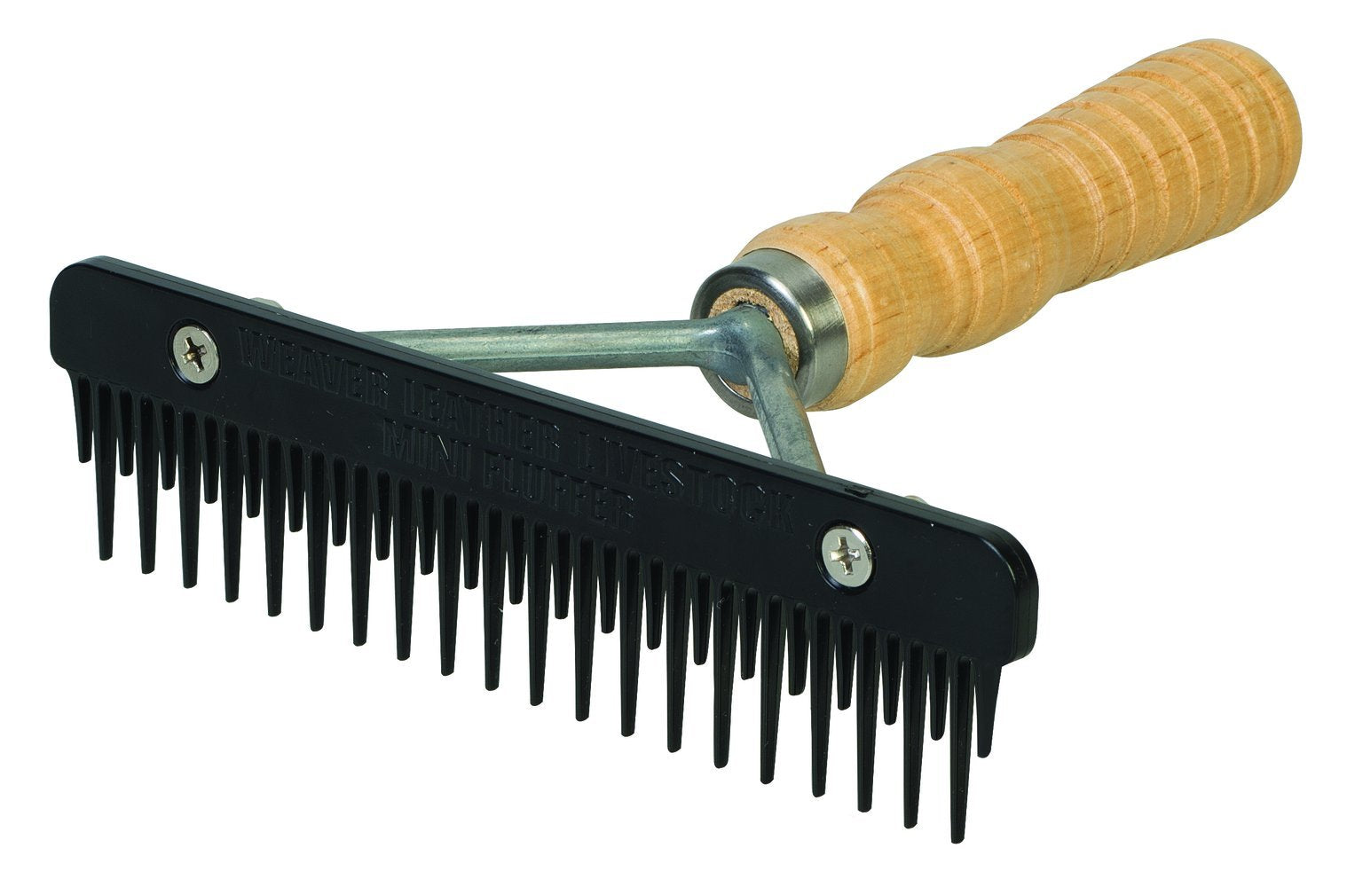 Weaver Leather Mini Fluffer Comb with Wood Handle, Black, 69-6046-BK