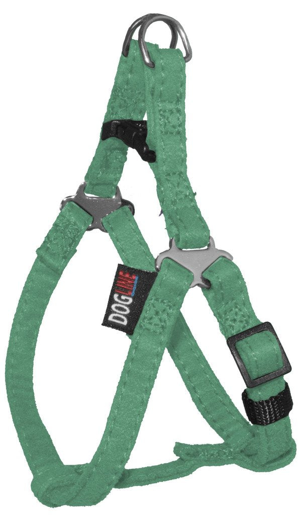 Dogline Comfort Soft and Padded Microfiber Flat Step-in Dog Harness for Dogs (W1 L 25-31), Teal