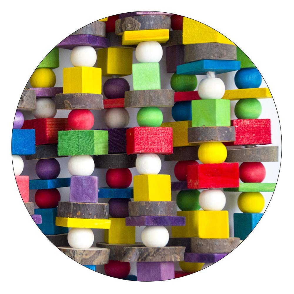 Deloky Large Bird Parrot Chewing Toy - Multicolored Natural Wooden Blocks Bird Parrot Tearing Toys Suggested For Large Macaws Cokatoos,African Grey And A Variety Of Amazon Parrots(15.7' X 9.8')