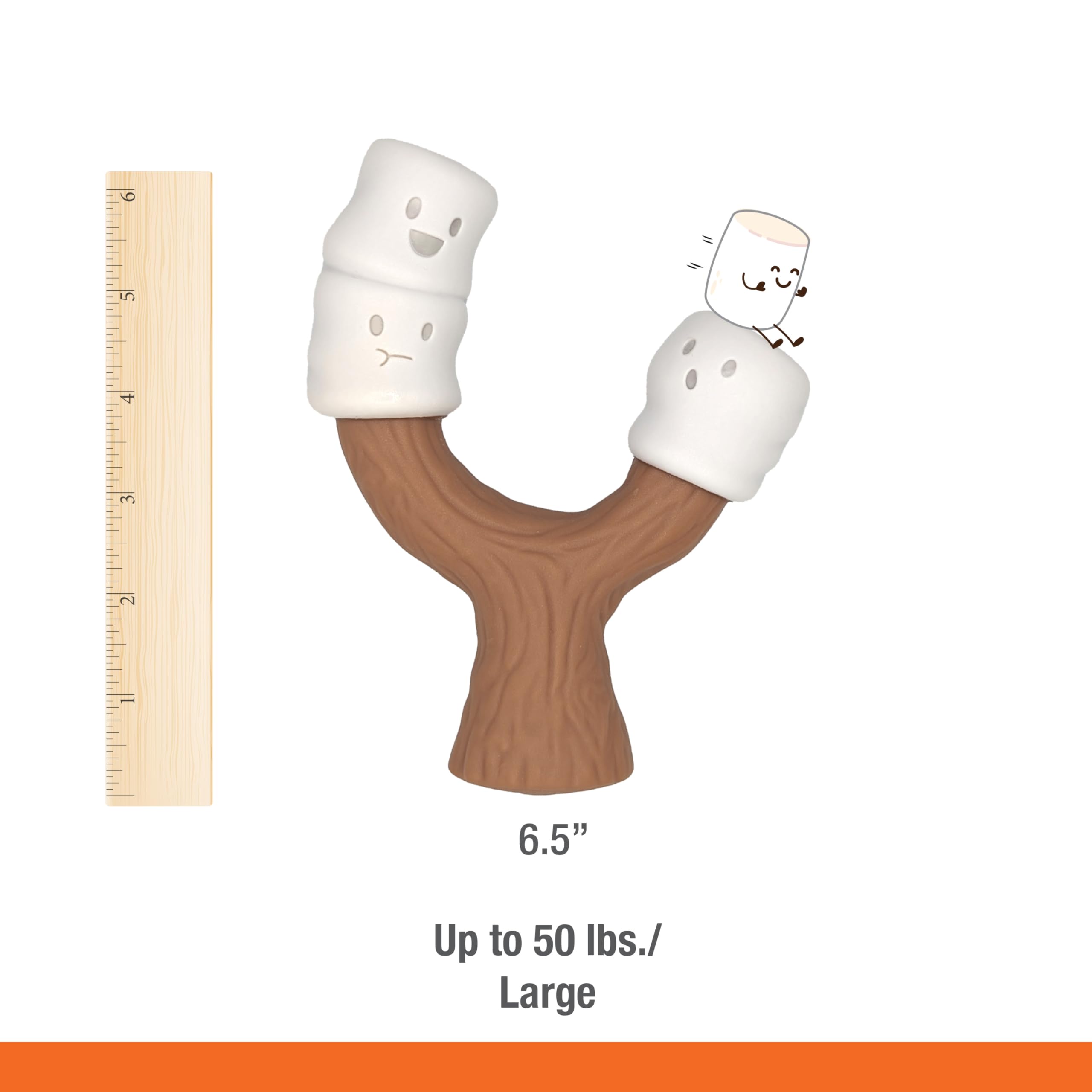 Nylabone Marshmallow Stick Strong Chew Toy For Dogs, Dog Toys For Moderate & Aggressive Chewers, Marshmallow & Peanut Butter Flavor, Large - Up To 50 Lbs, 1 Count