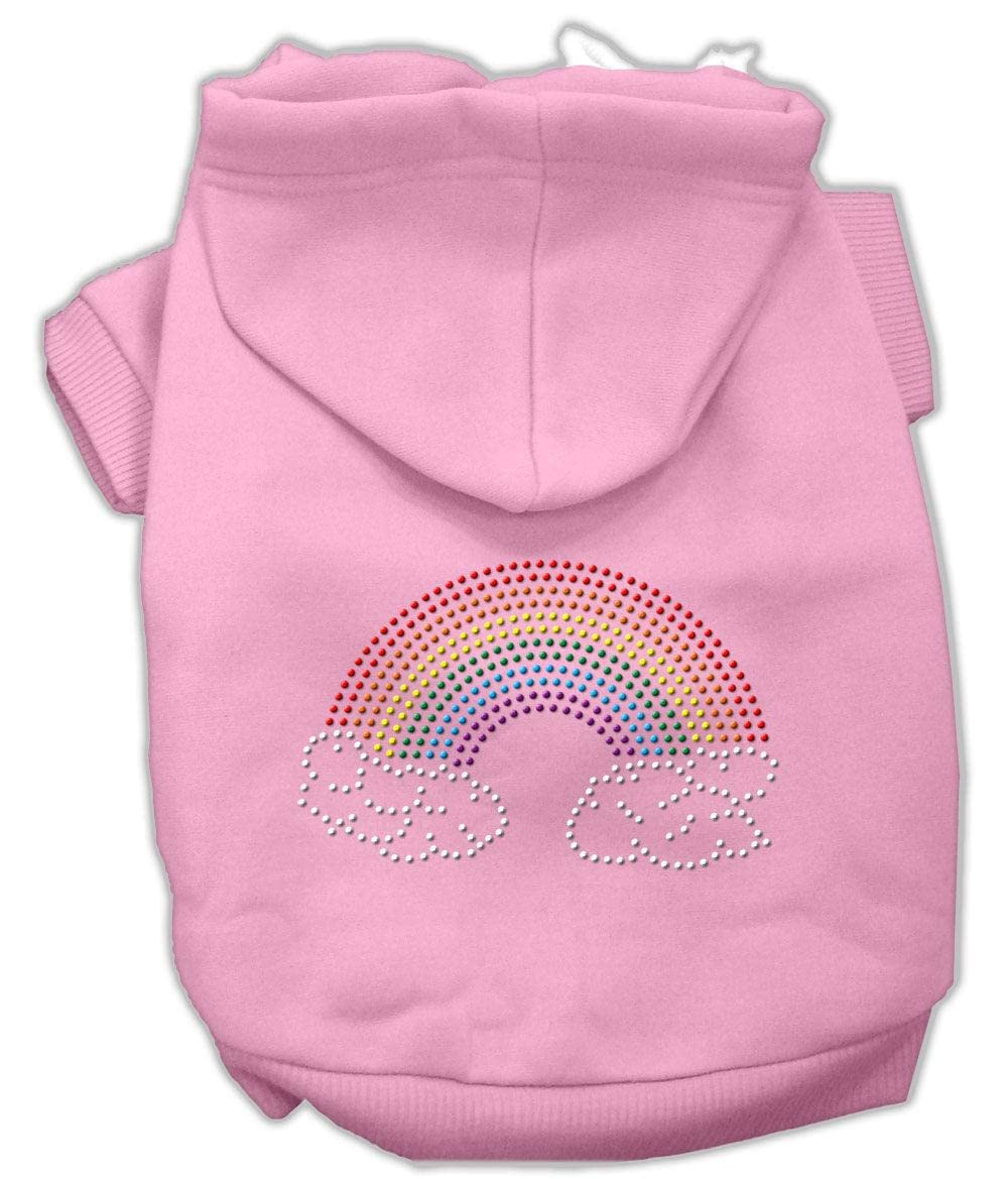 Pet, Dog & Cat Hoodie Rhinestone, &quot;Rainbow&quot; Red XS (0-3 lbs.)