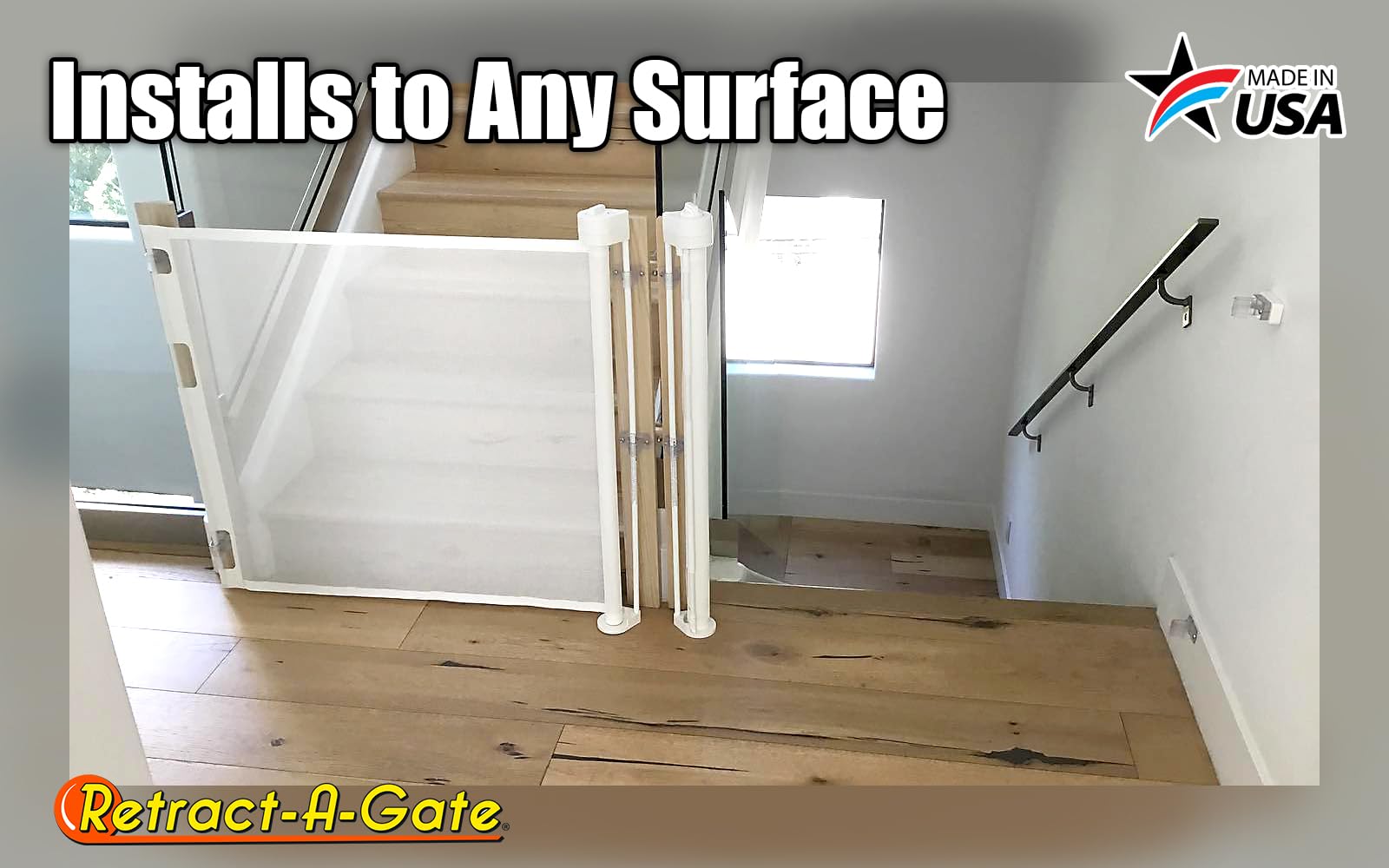 Retract-A-Gate 52' White: The Original And Only Made In Usa Retractable Baby, Dog, & Cat Gate