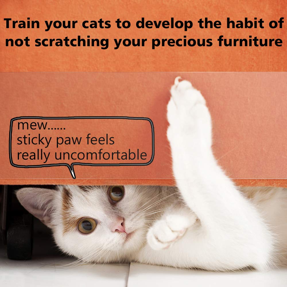 Adimmobilize Cat Scratch Deterrent Tape - Anti-Scratch Cat Training Tape For Couch, Furniture, Door, 4' X33Yards, 100% Transparent Clear, Removable, Residue-Free, Non-Toxic