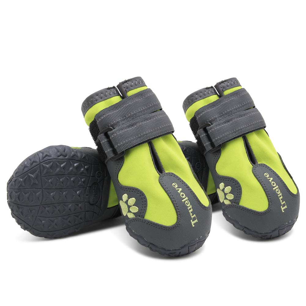 MOKCCI Truelove Dog Boots,Waterproof Pet Shoes with Reflective Straps for Paw Protectors Small Medium Large Dog Summer Winter Sn